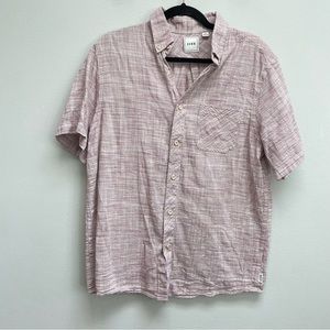 ROWN men’s button up shirt short sleeve pinstripe size medium